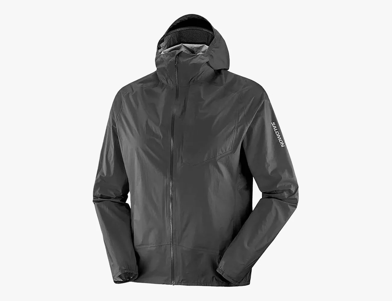 a black hooded jacket