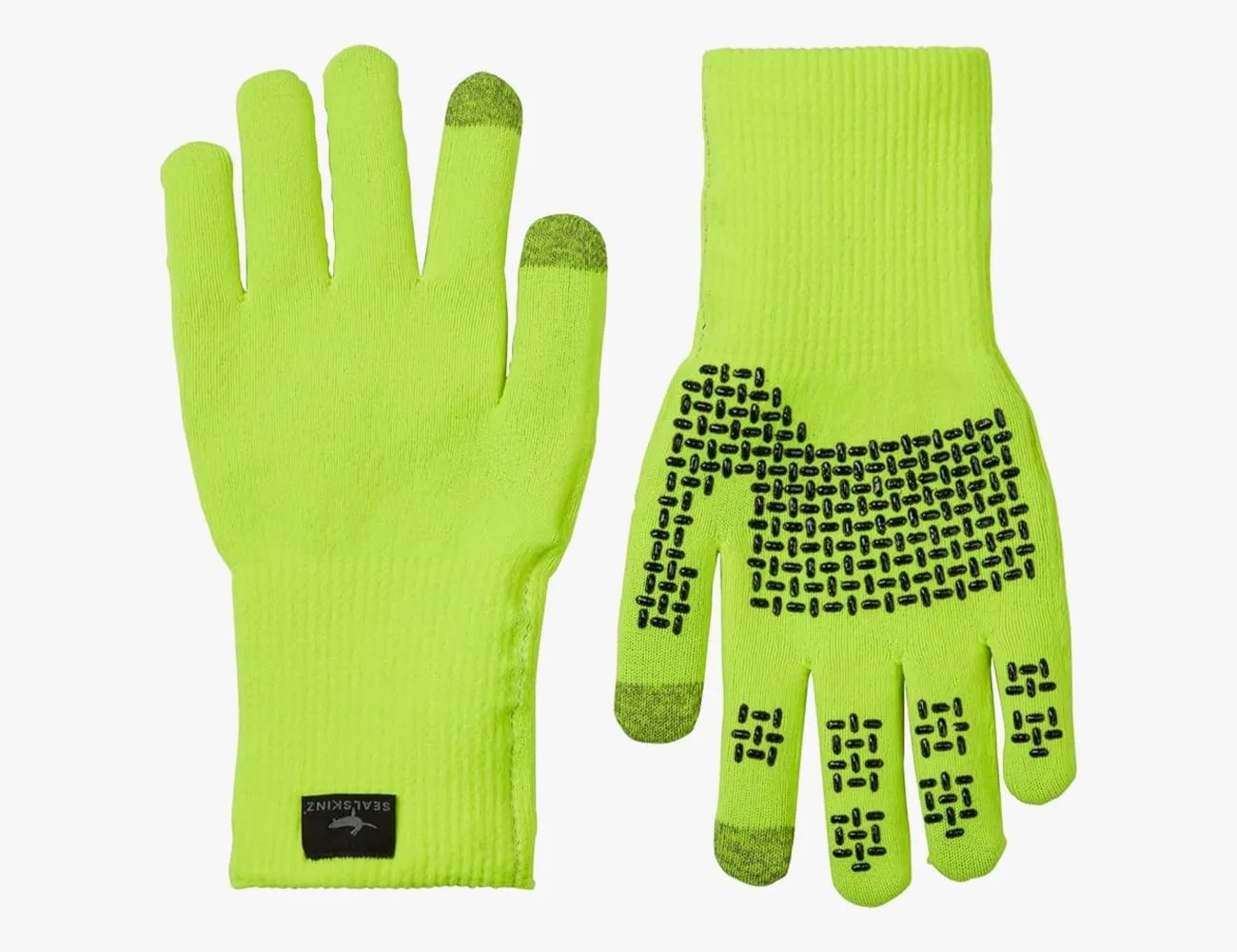 a pair of green gloves