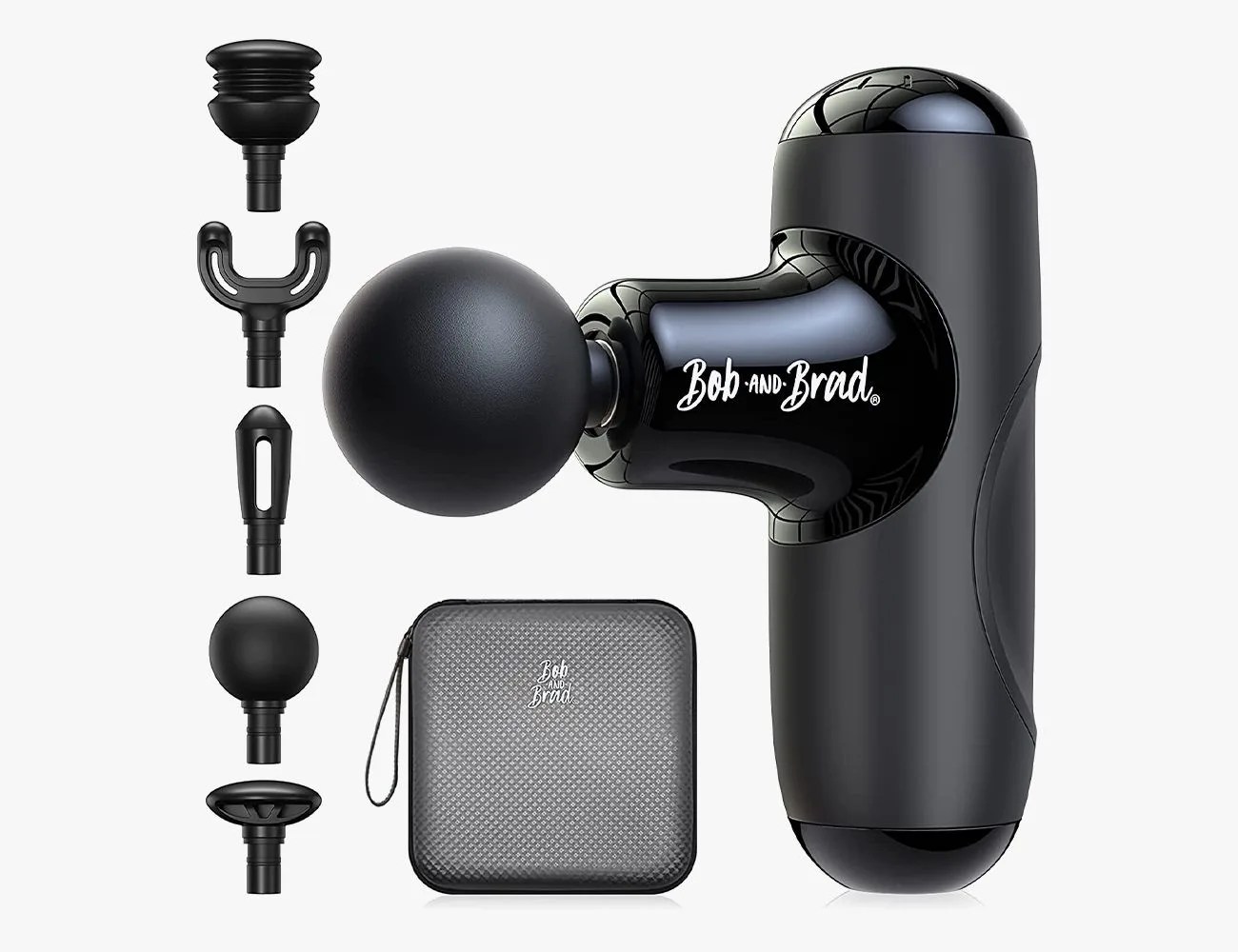 BOB AND BRAD Q2 Mini Pocket-Sized Deep Tissue, Portable Percussion Muscle Massager Gun, Ultra Small & Quiet Muscle Massage Gun with Carry Case for On The Go Usage