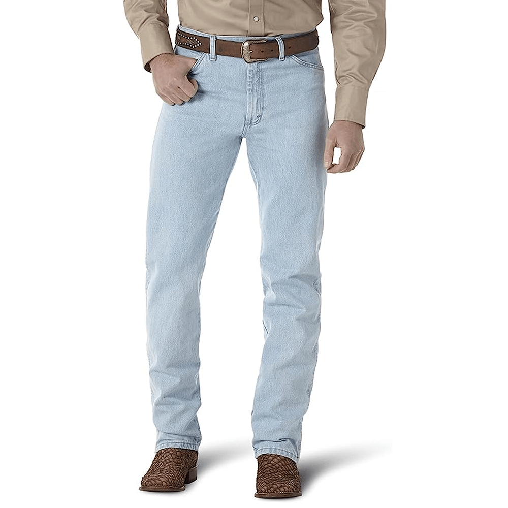 Wrangler Men's 13MWZ Cowboy Cut Original Fit Jean, Gold Buckle Bleach, 28W x 30L
