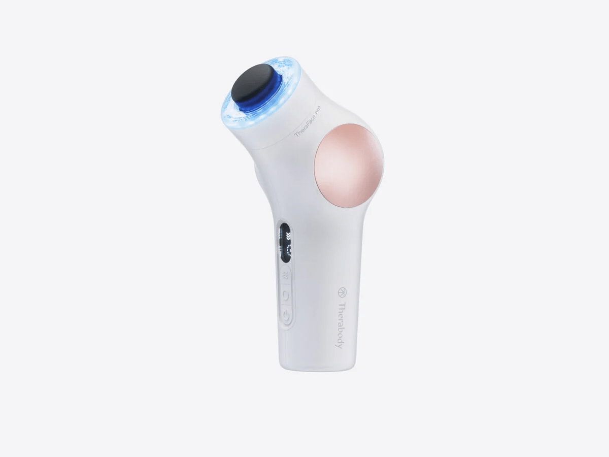 a white and blue toothbrush