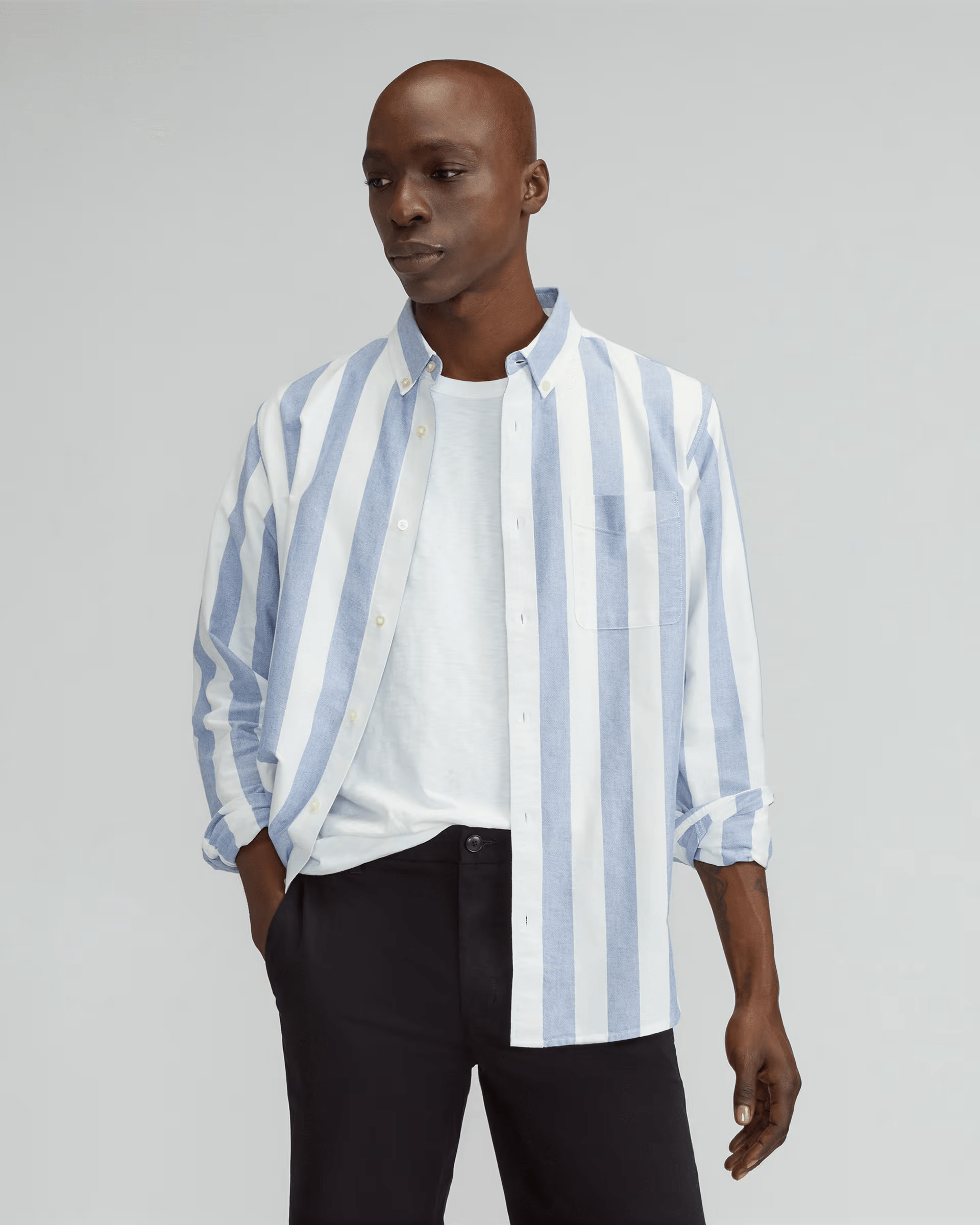 a man wearing a white shirt