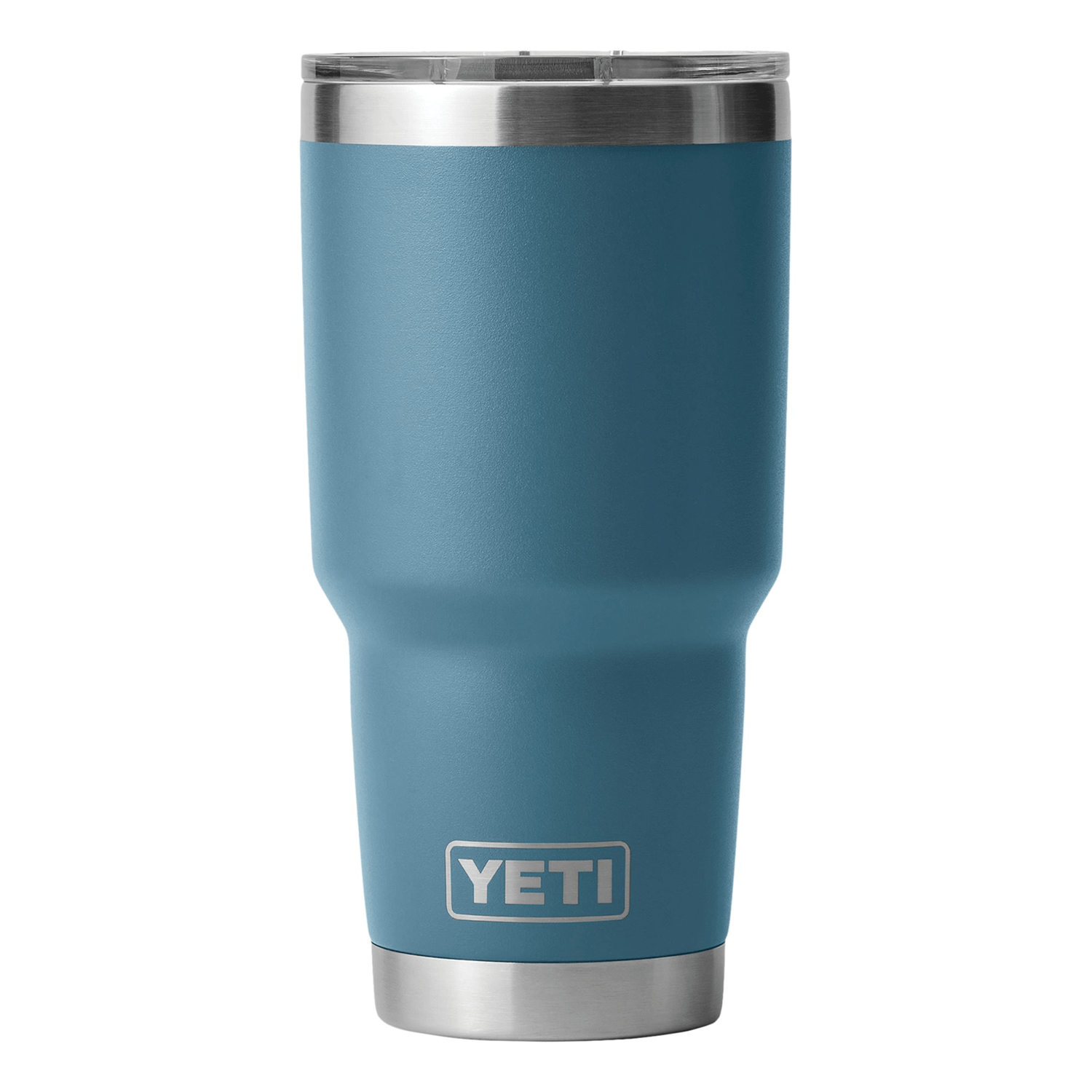 a blue cylindrical container