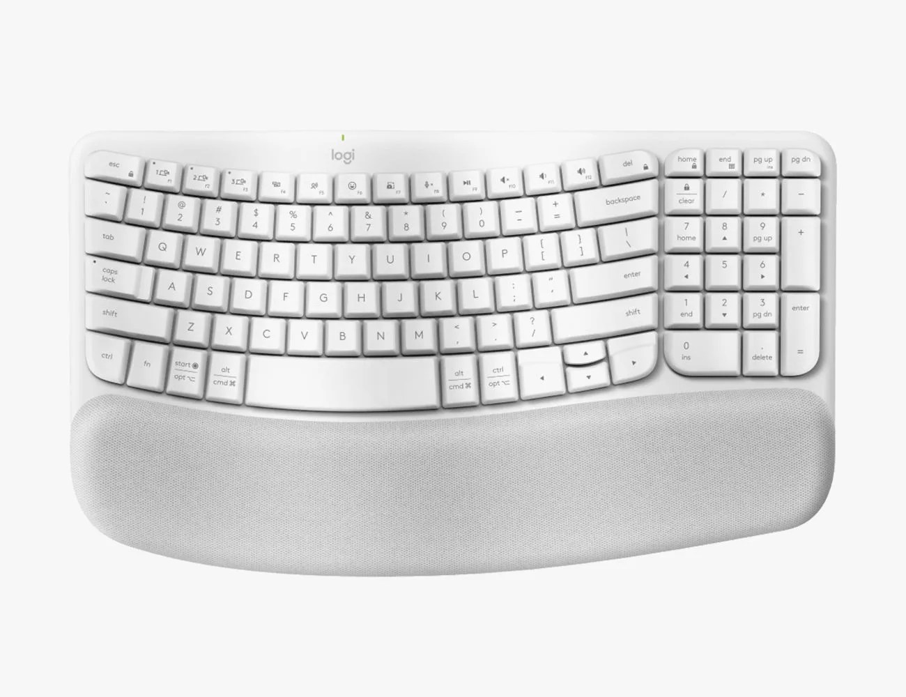 a white keyboard with a white background