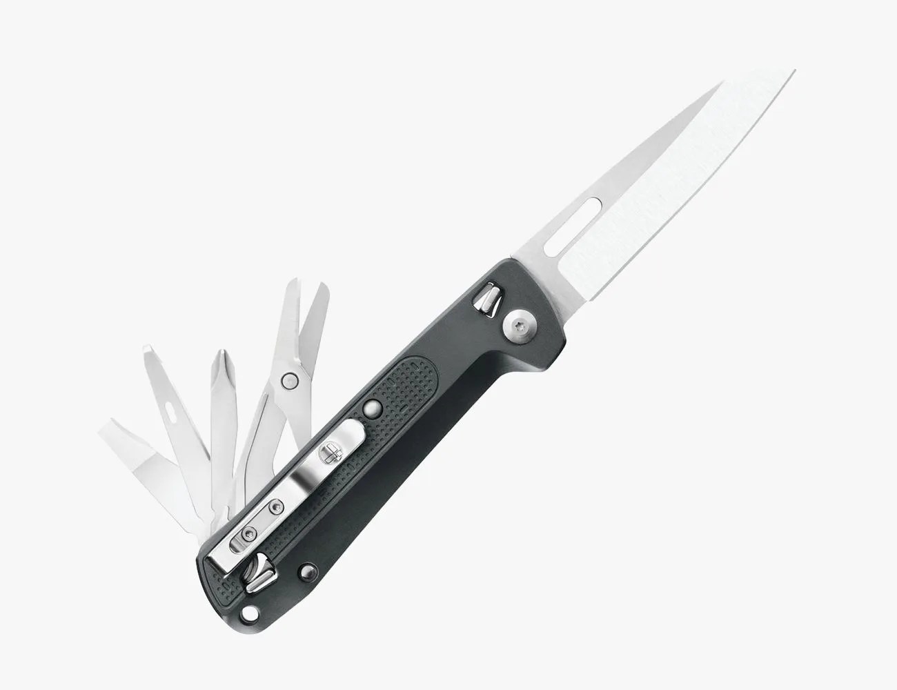 a silver and black knife