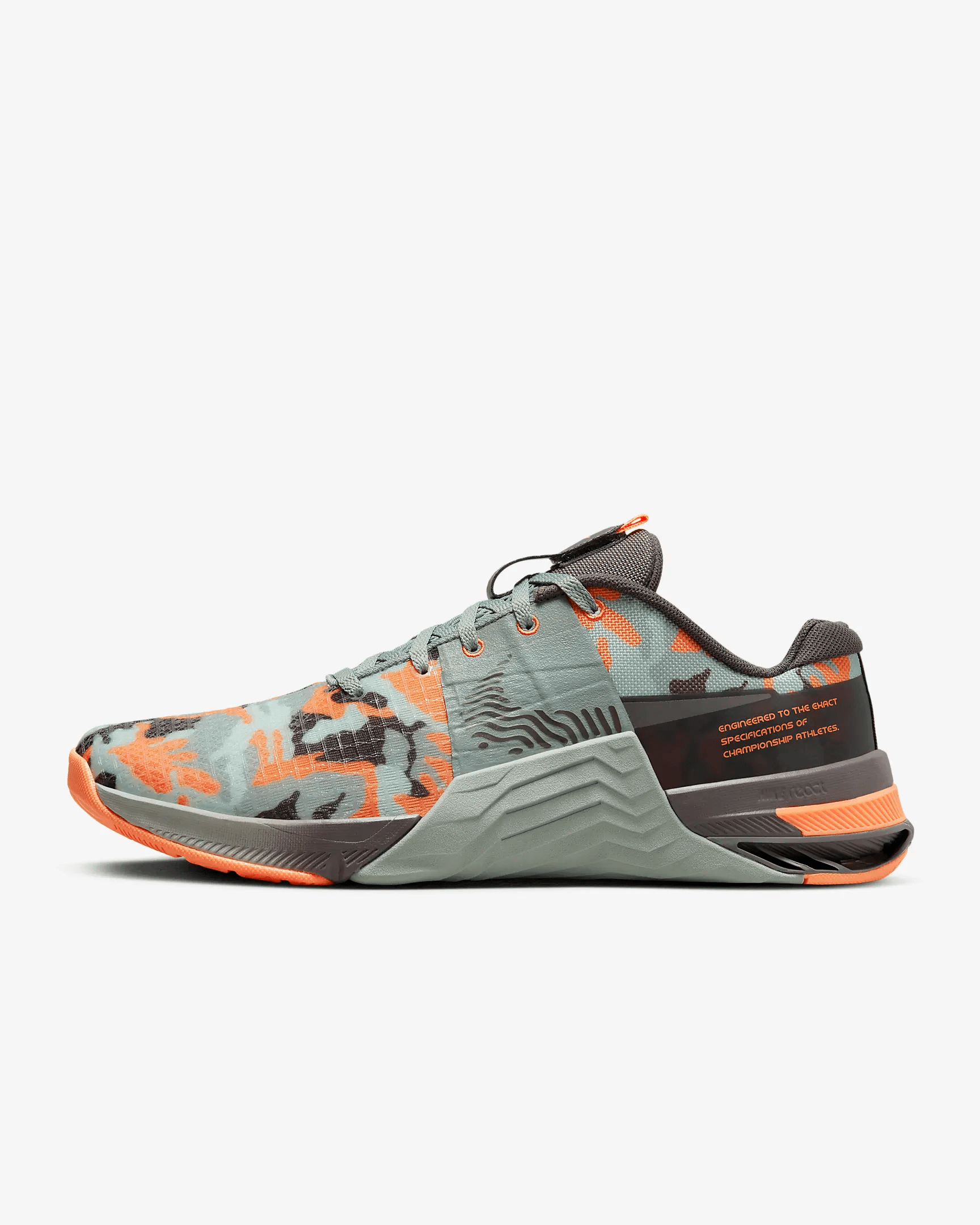 a black and orange shoe