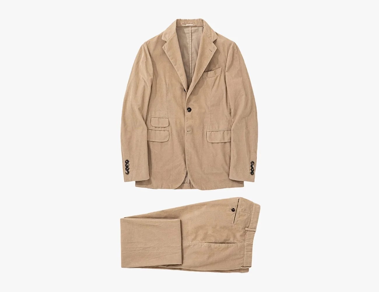 a brown jacket and pants with a white background