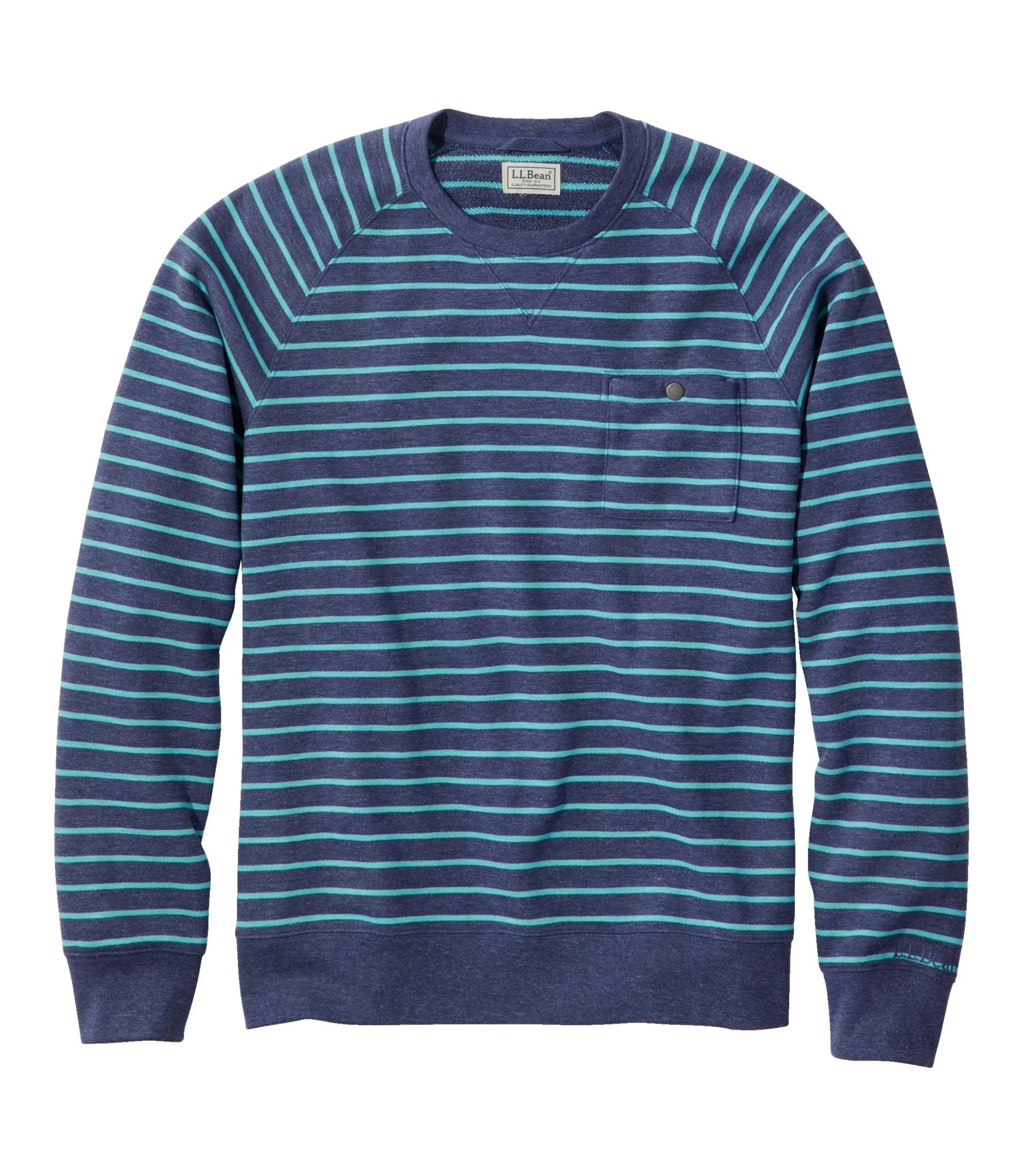 Men's Lakewashed Cotton Crewneck, Stripe | Sweatshirts & Fleece at L.L.Bean