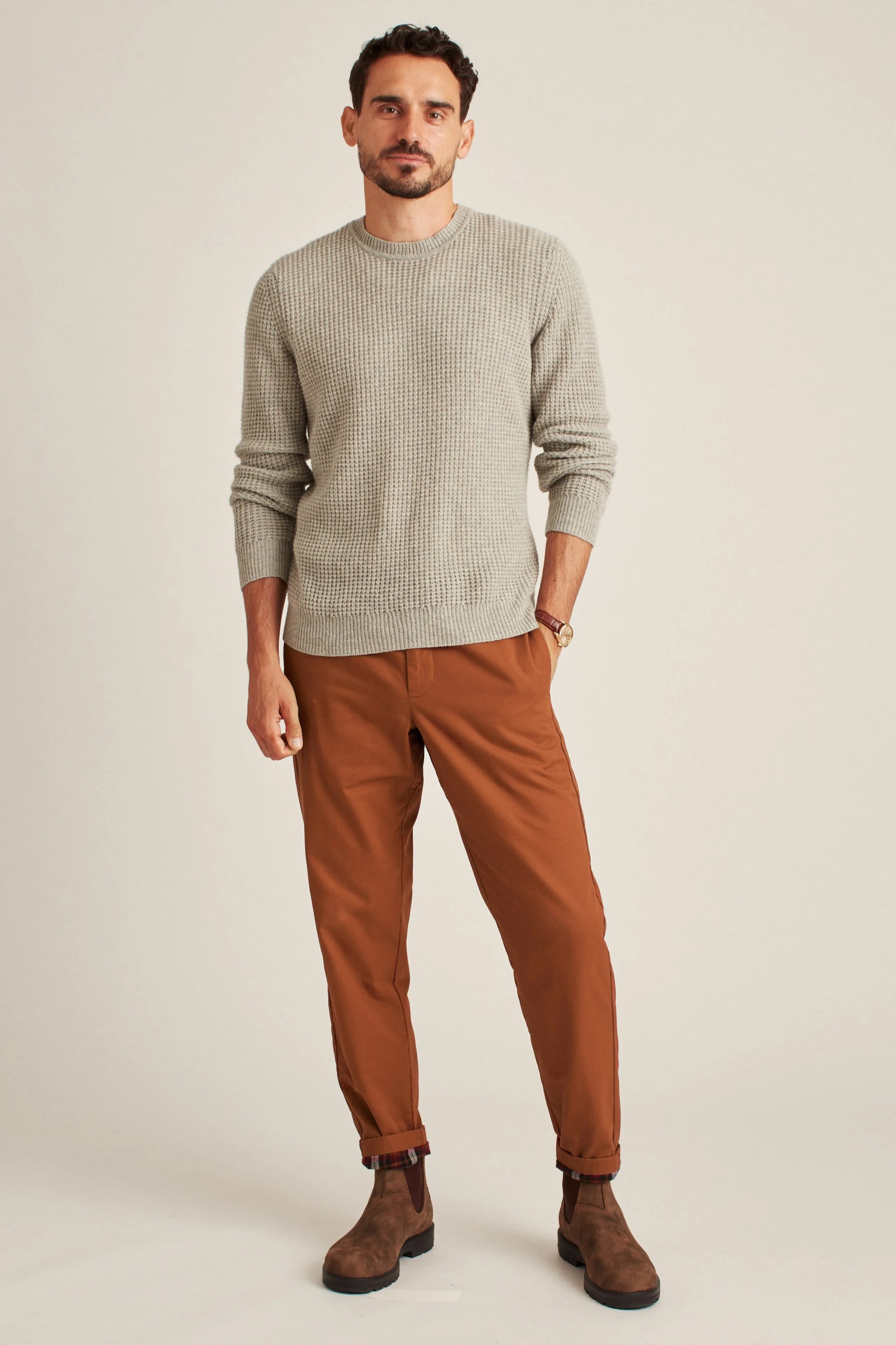 Flannel Lined Drawstring Chinos
