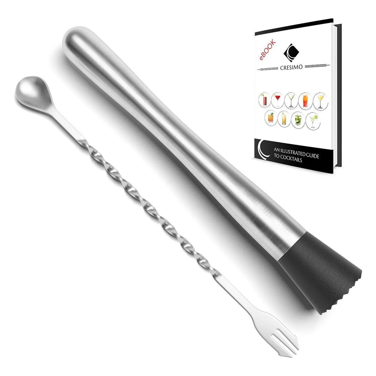 Stainless Steel Muddler and Mixing Spoon