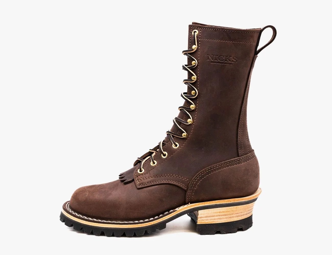 a brown leather boot
