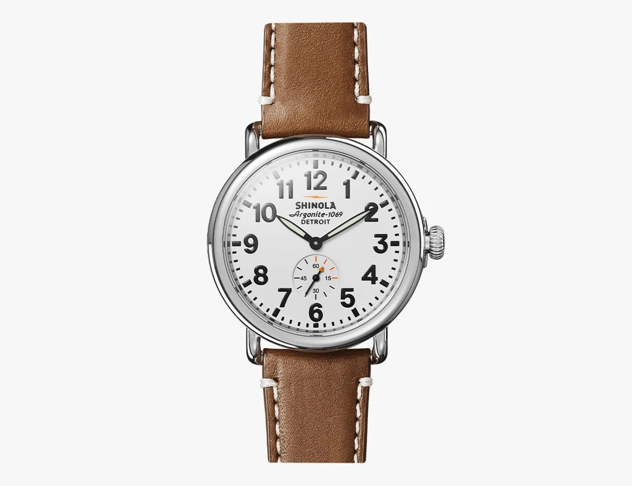 a watch with a leather strap