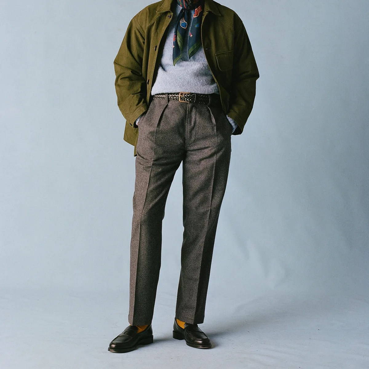 Drake’s Tropical Wool Flat Front Trouser
