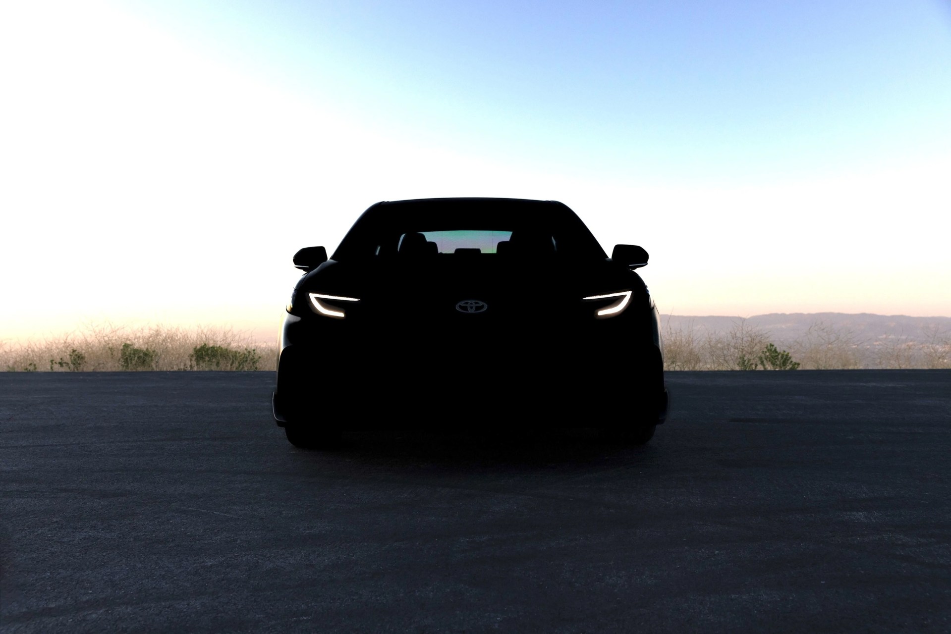a black car on a road