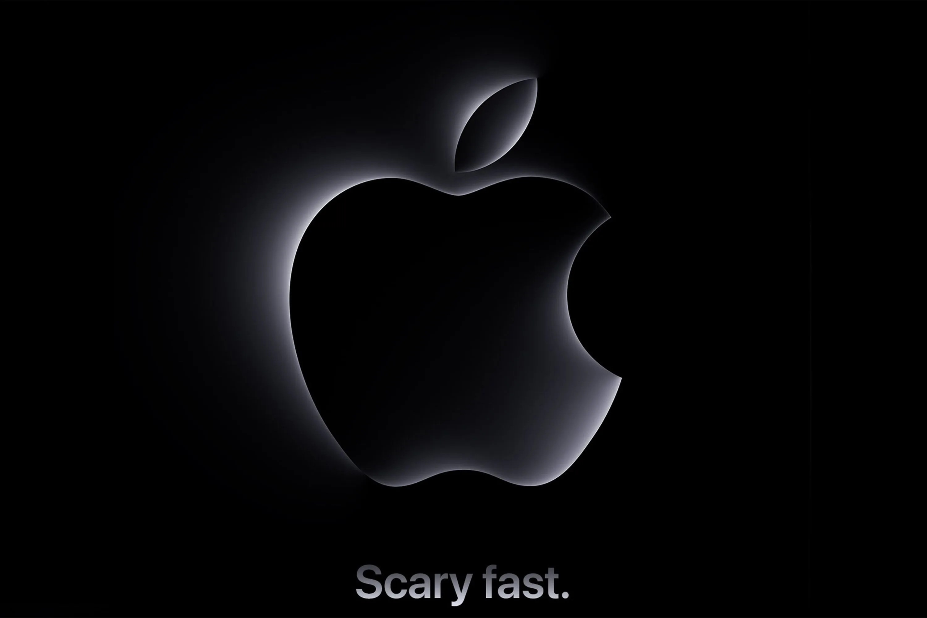 apple logo on black