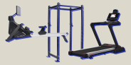 collage of home gym machines