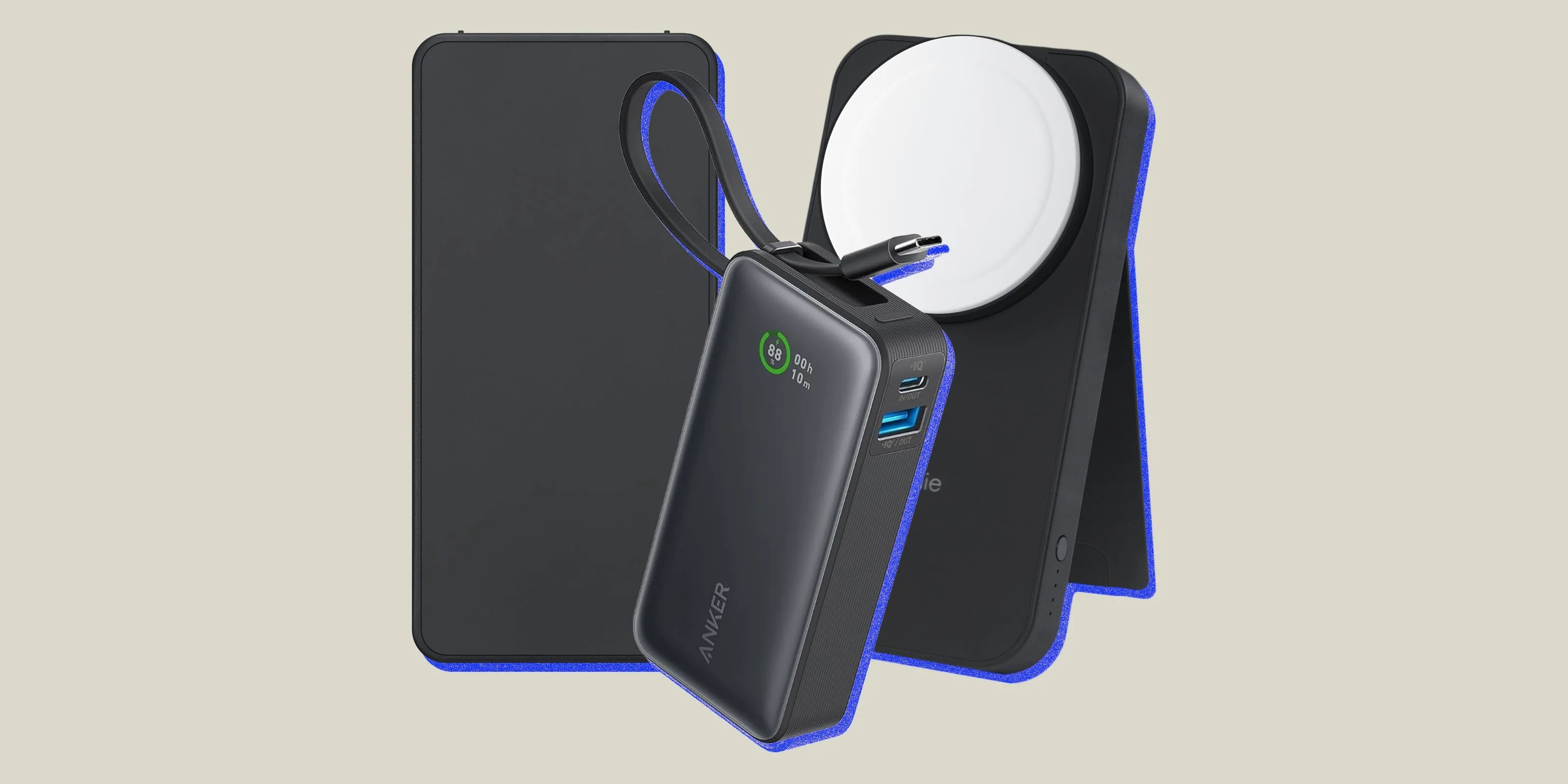 collage of three powerbanks