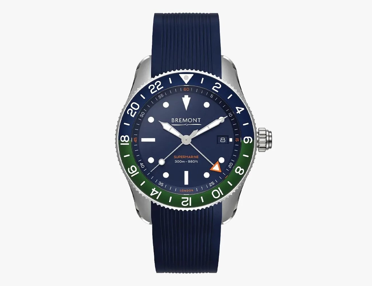 a blue wrist watch