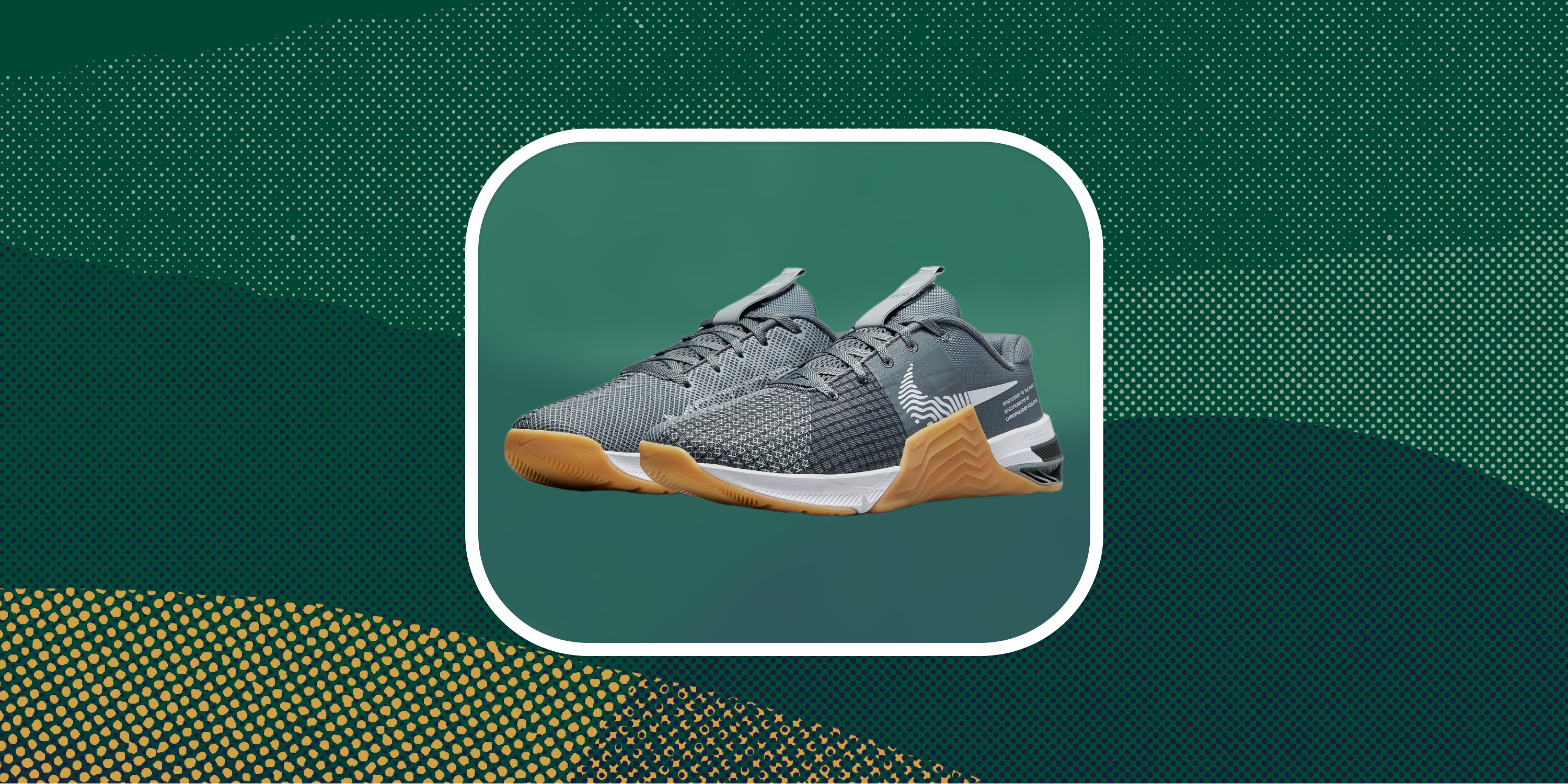 a pair of shoes on a green background