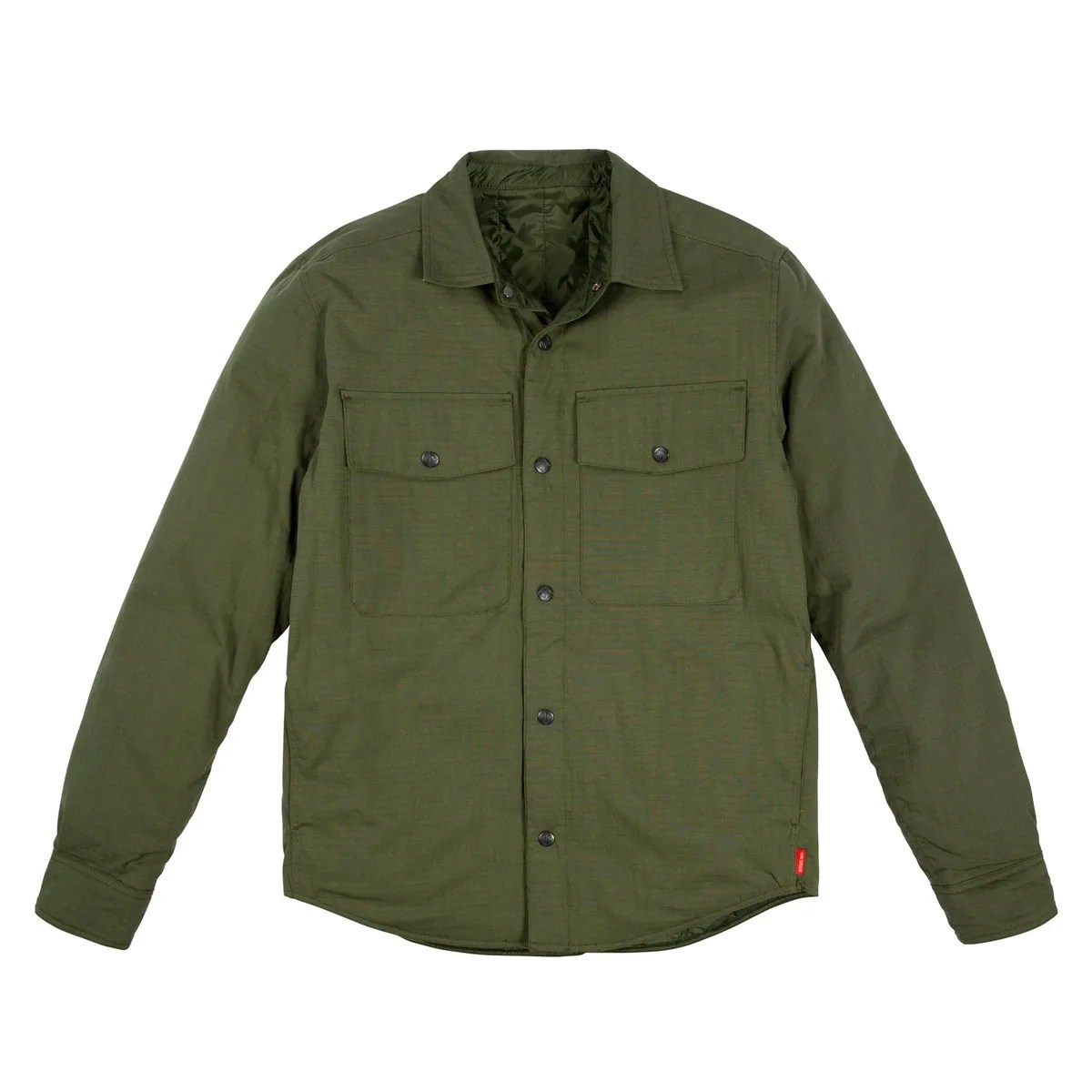 topo designs insulated shirt jacket, dark green