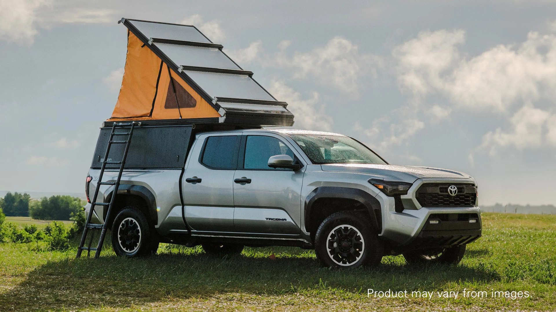a truck with a camper on top