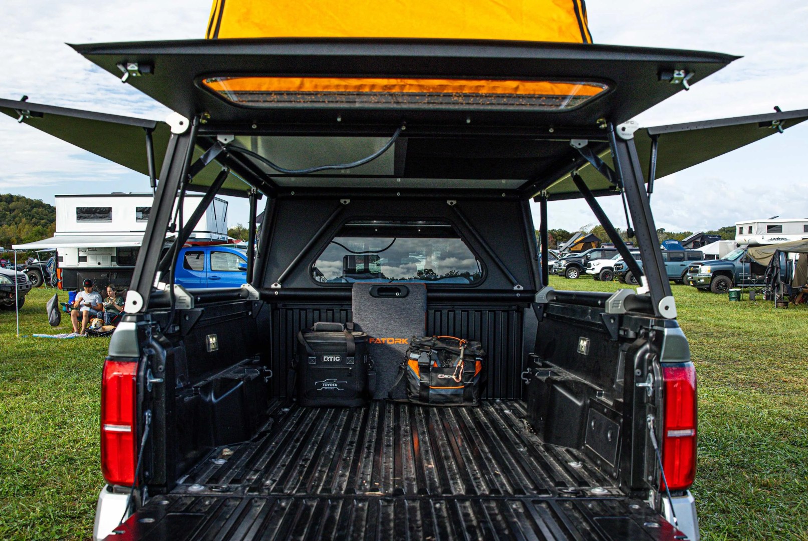 gfc tacoma truck camper from rear