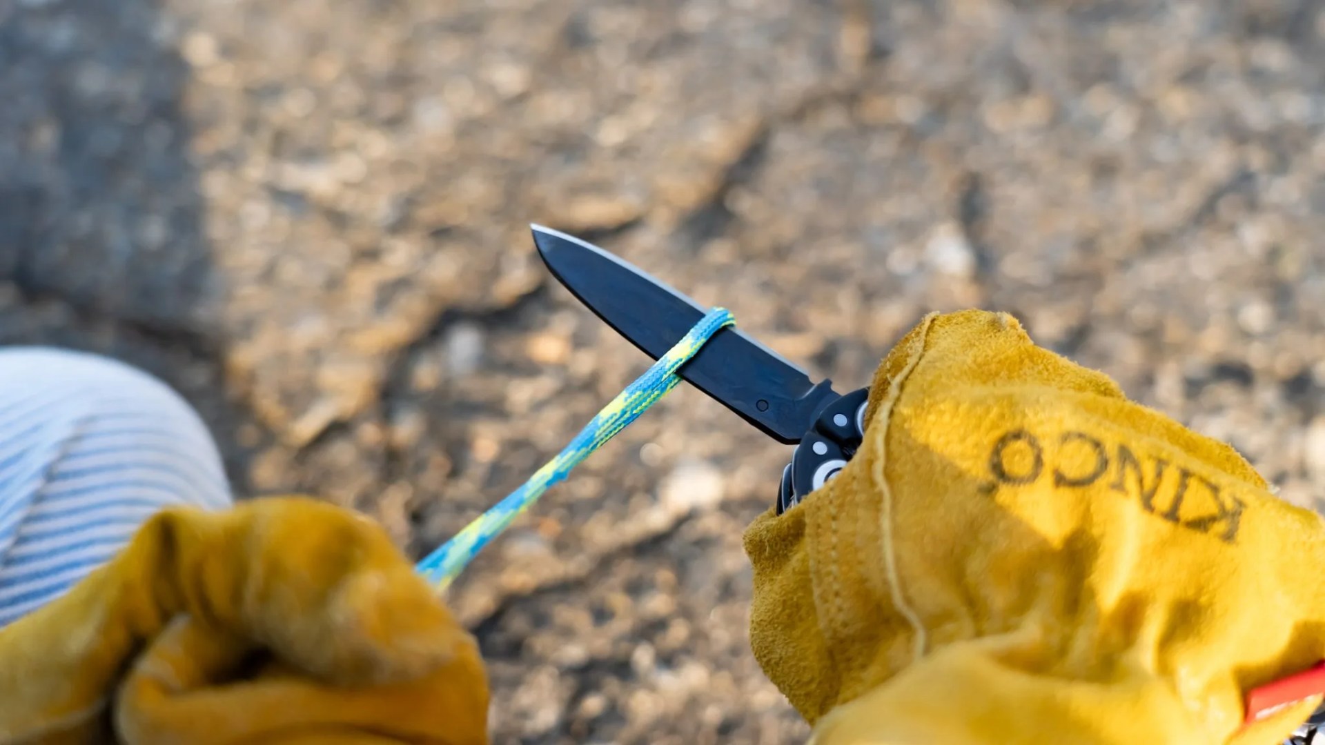 a person holding a knife