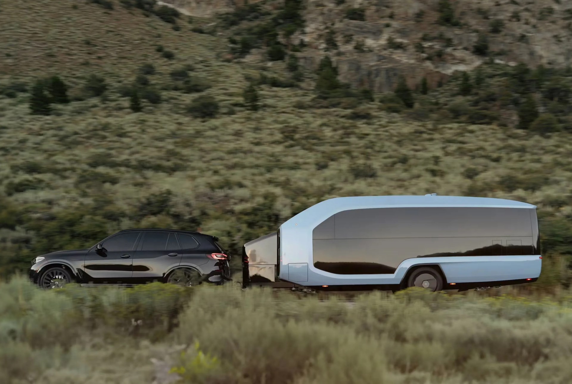 pebble flow electric camping trailer