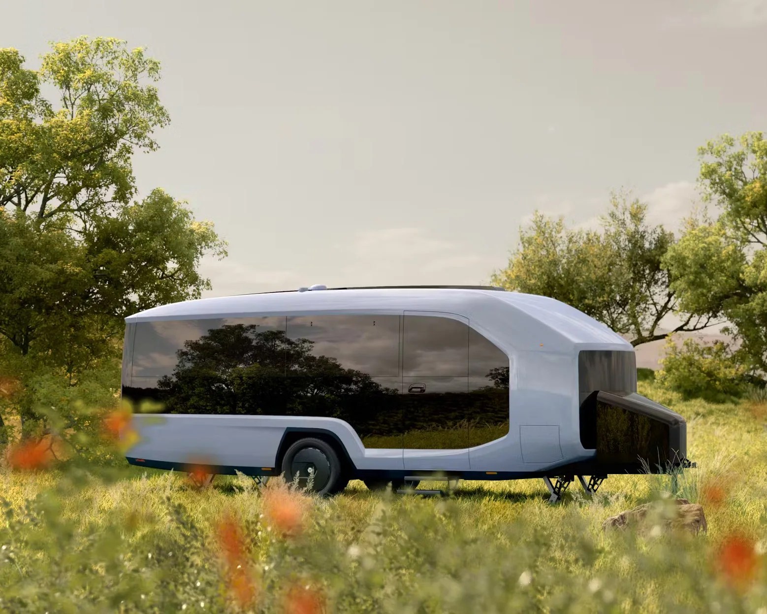 futuristic camping trailer