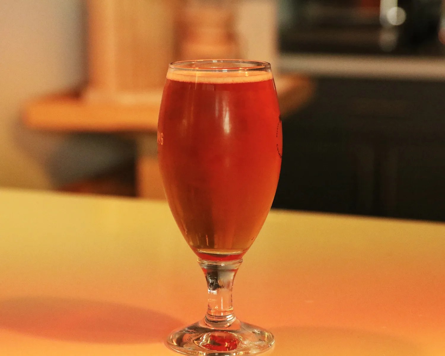 shipyard pumpkinhead beer in a glass