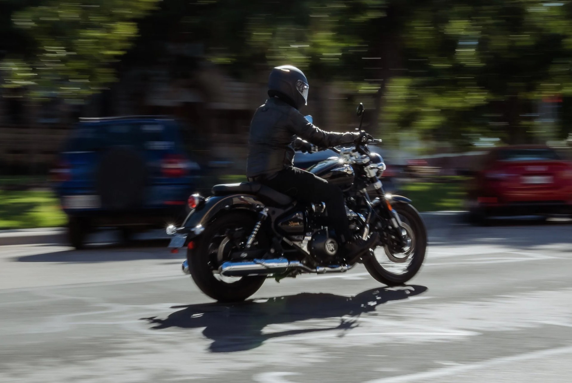a man riding a motorcycle