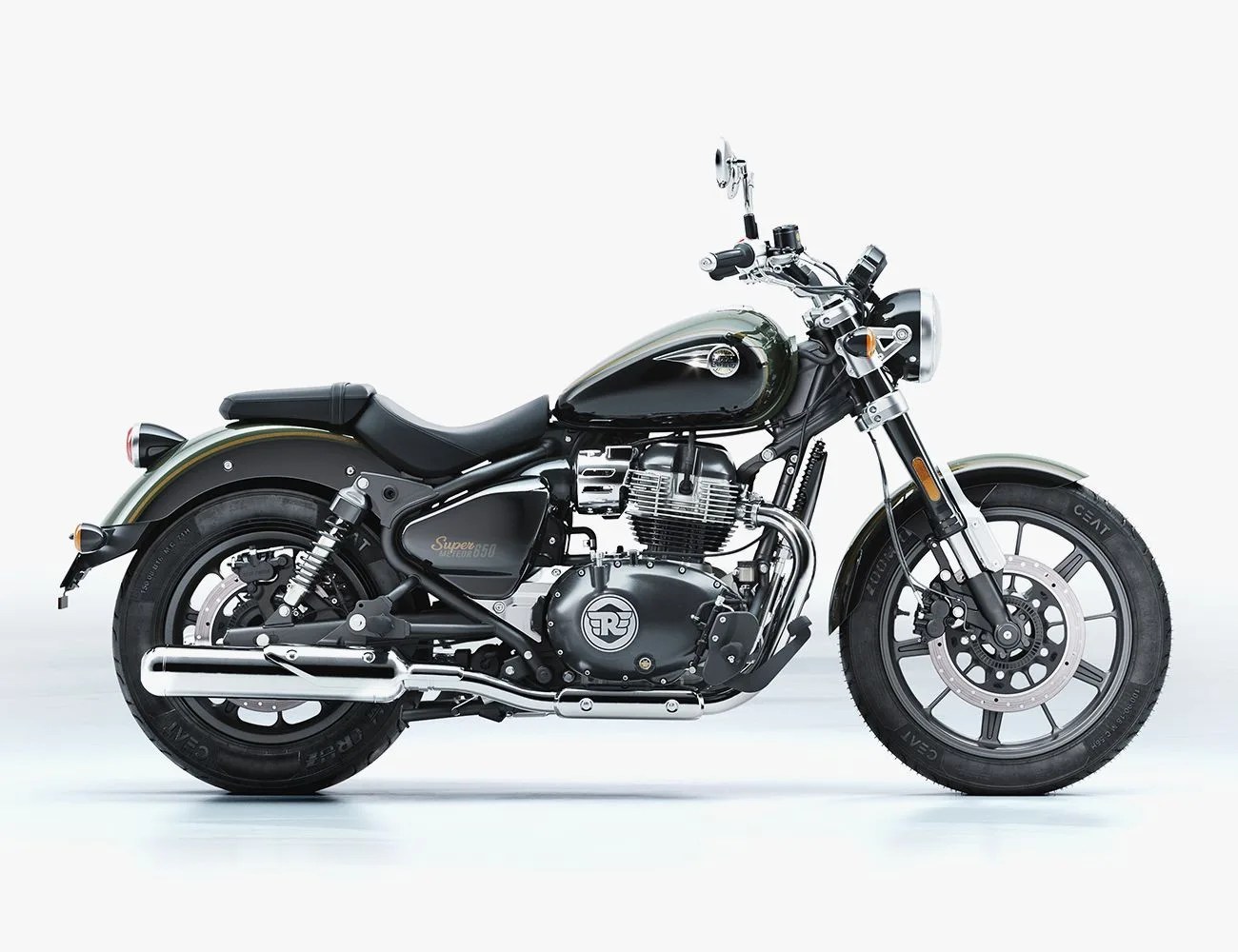 a black motorcycle with a white background