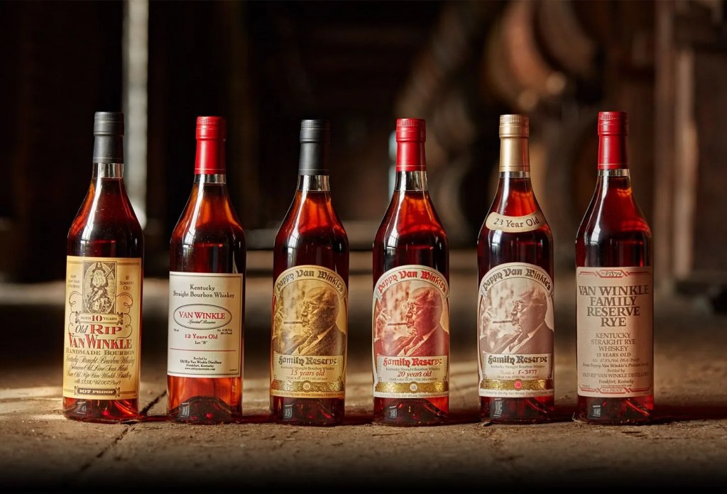 van winkle whiskey bottles