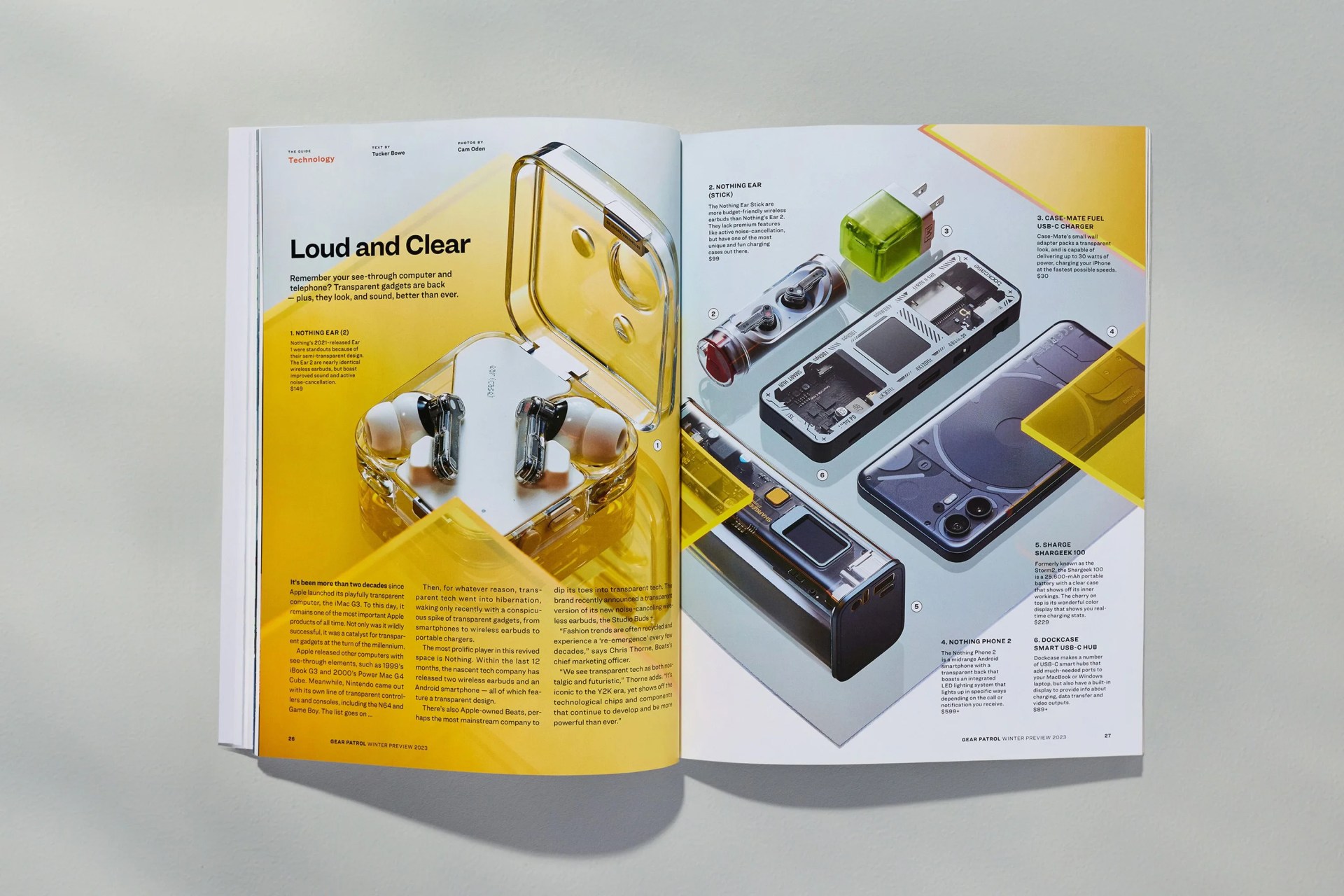a tech spread in gear patrol issue 21 magazine