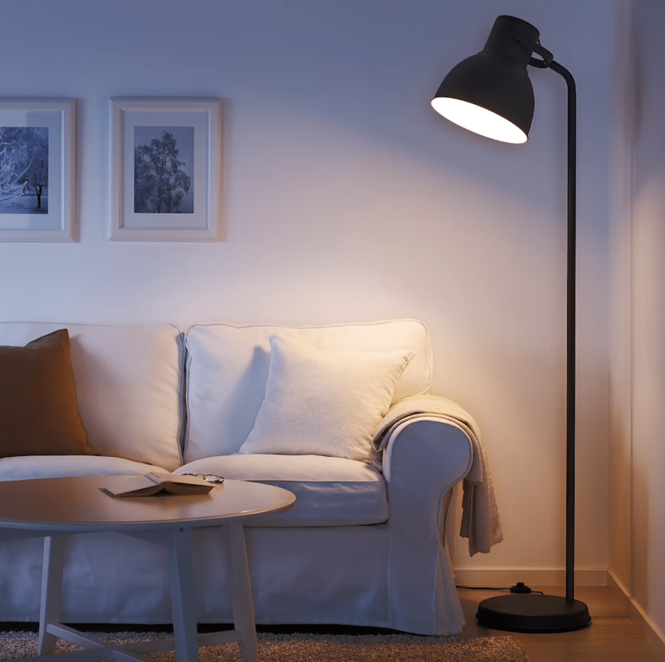 hektar floor lamp with led bulb dark gray
