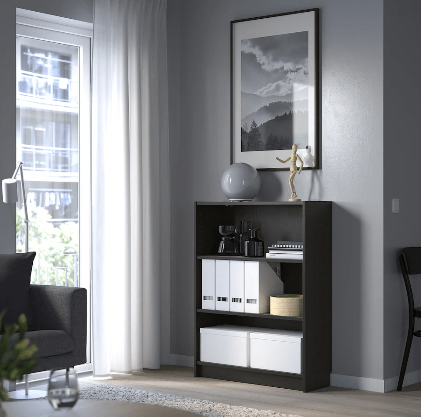 billy bookcase black-brown