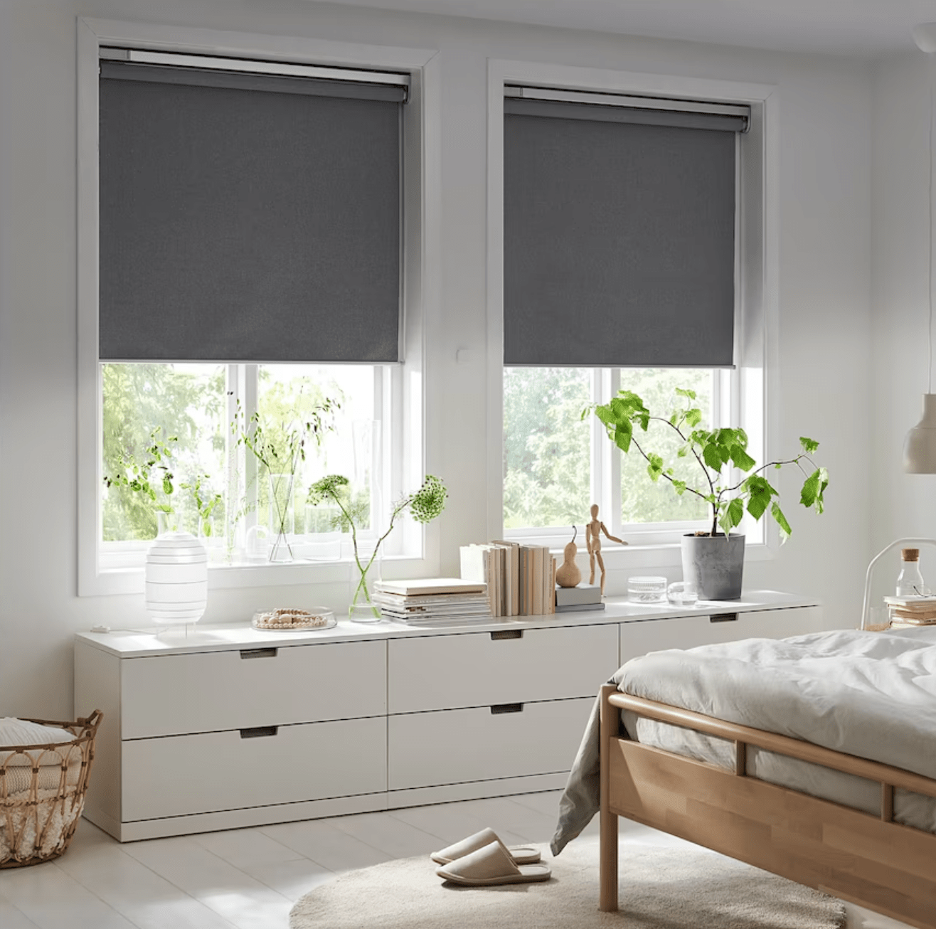 fyrtur blackout roller blind wirelessbattery operated gray
