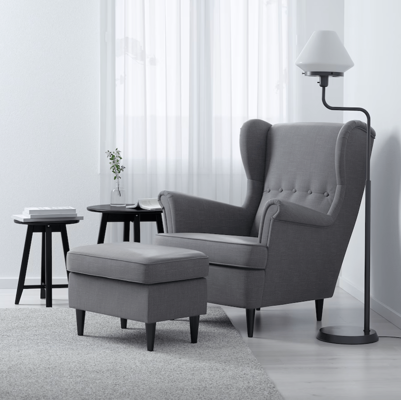 strandmon wing chair nordvalla dark gray