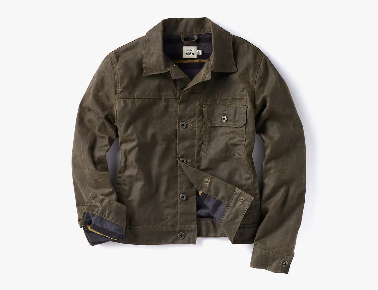Flint & Tinder Women’s Flannel-Lined Waxed Trucker Jacket