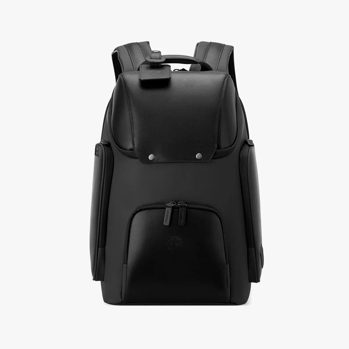 a black suitcase with a handle