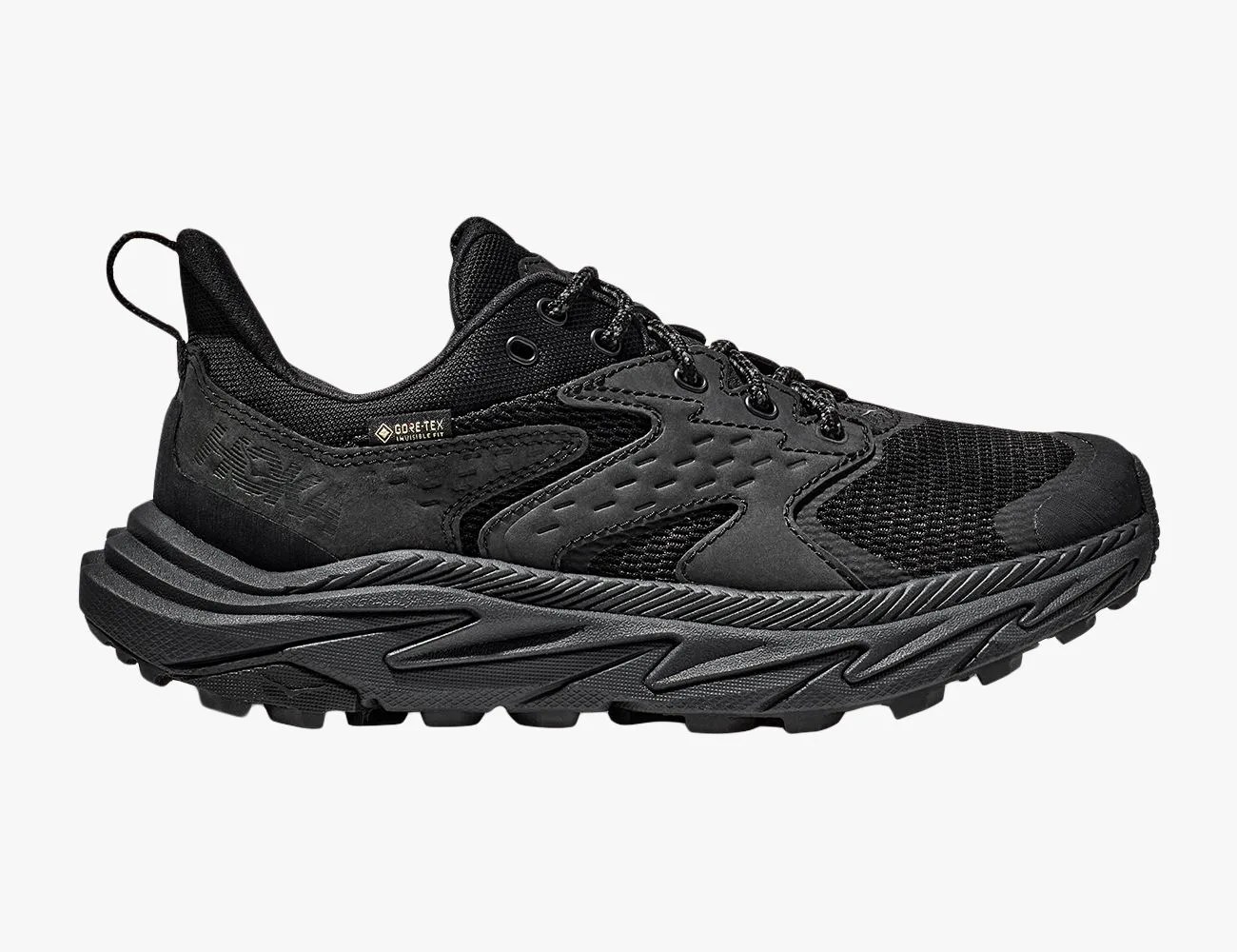 a black shoe with laces