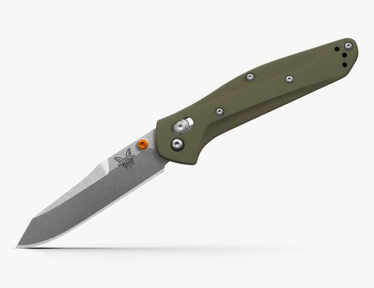 a silver and black knife