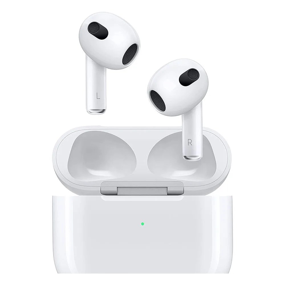 Apple AirPods (3rd Generation) Wireless Ear Buds, Bluetooth Headphones, Personalized Spatial Audio, Sweat and Water Resistant, Lightning Charging Case Included, Up to 30 Hours of Battery Life