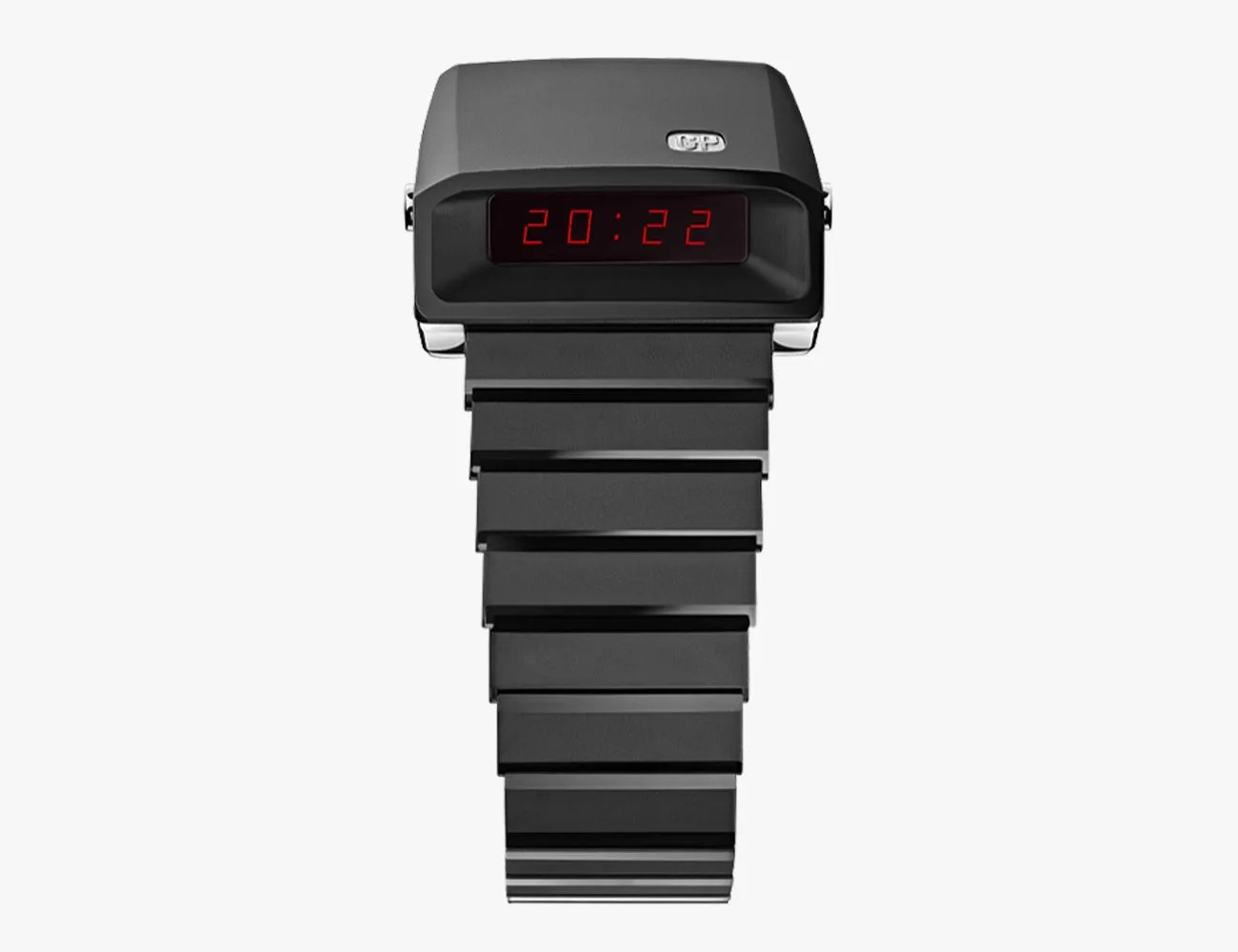a black digital watch