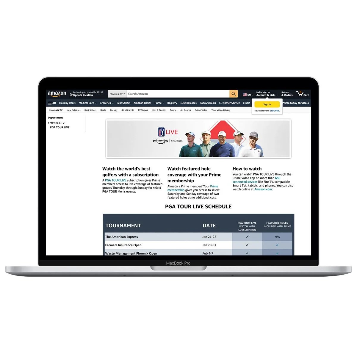 PGA TOUR Live Subscription