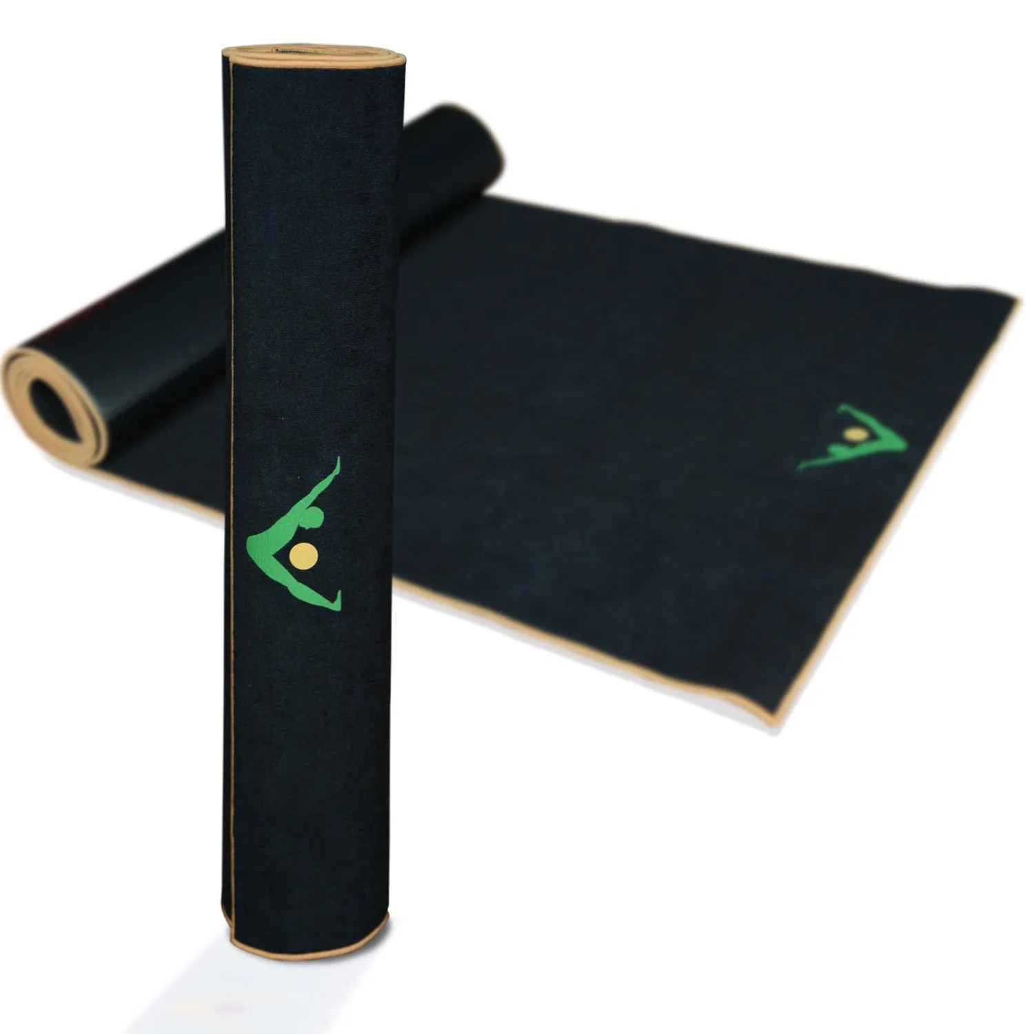 aurorae synergy 2in1 hot yoga mat with integrated non slip microfiber towel no slipping no bunchingodor patent protected, machine washable