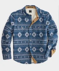 japanese jacquard basecamp shirt in blue