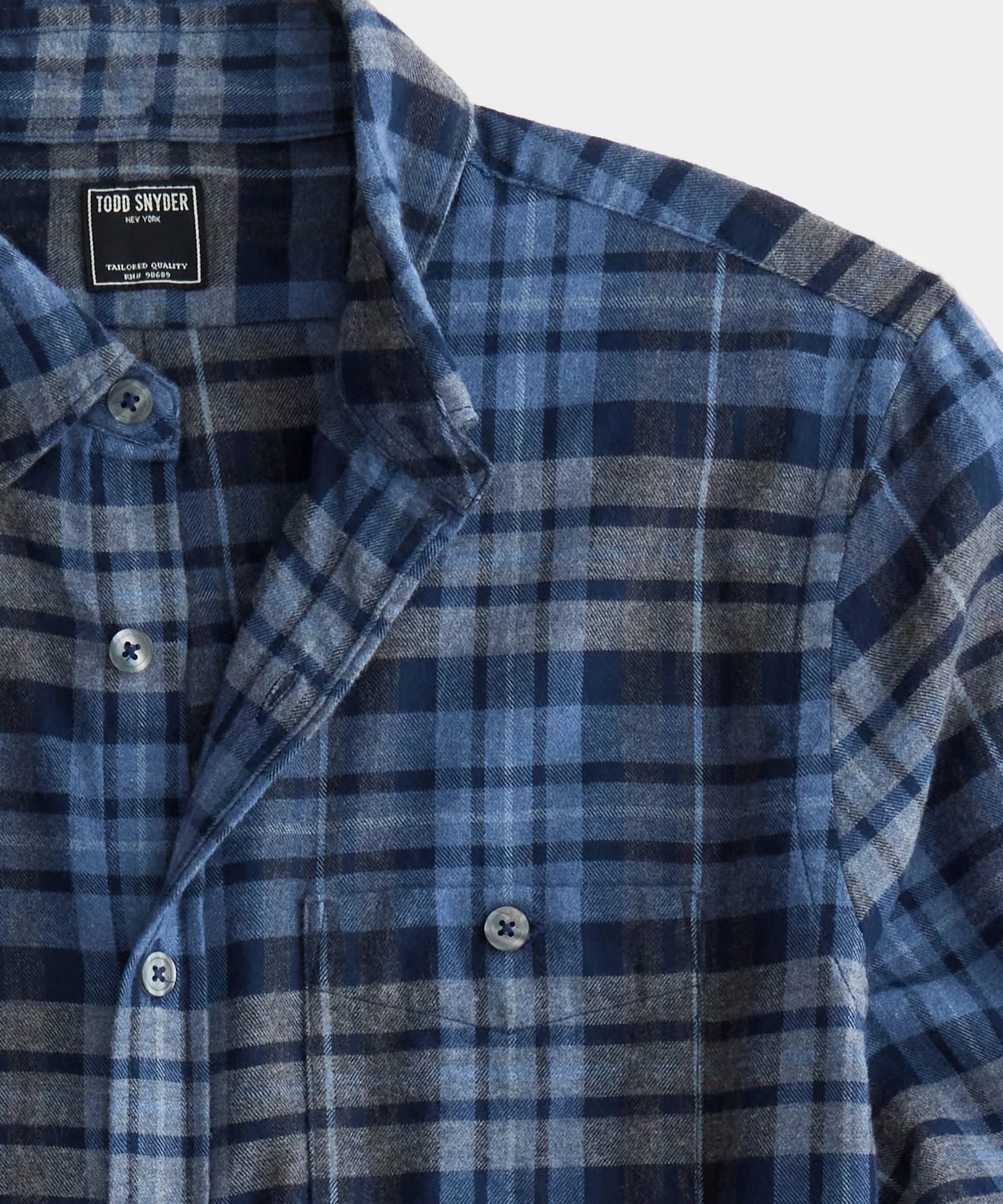 navy plaid flannel shirt