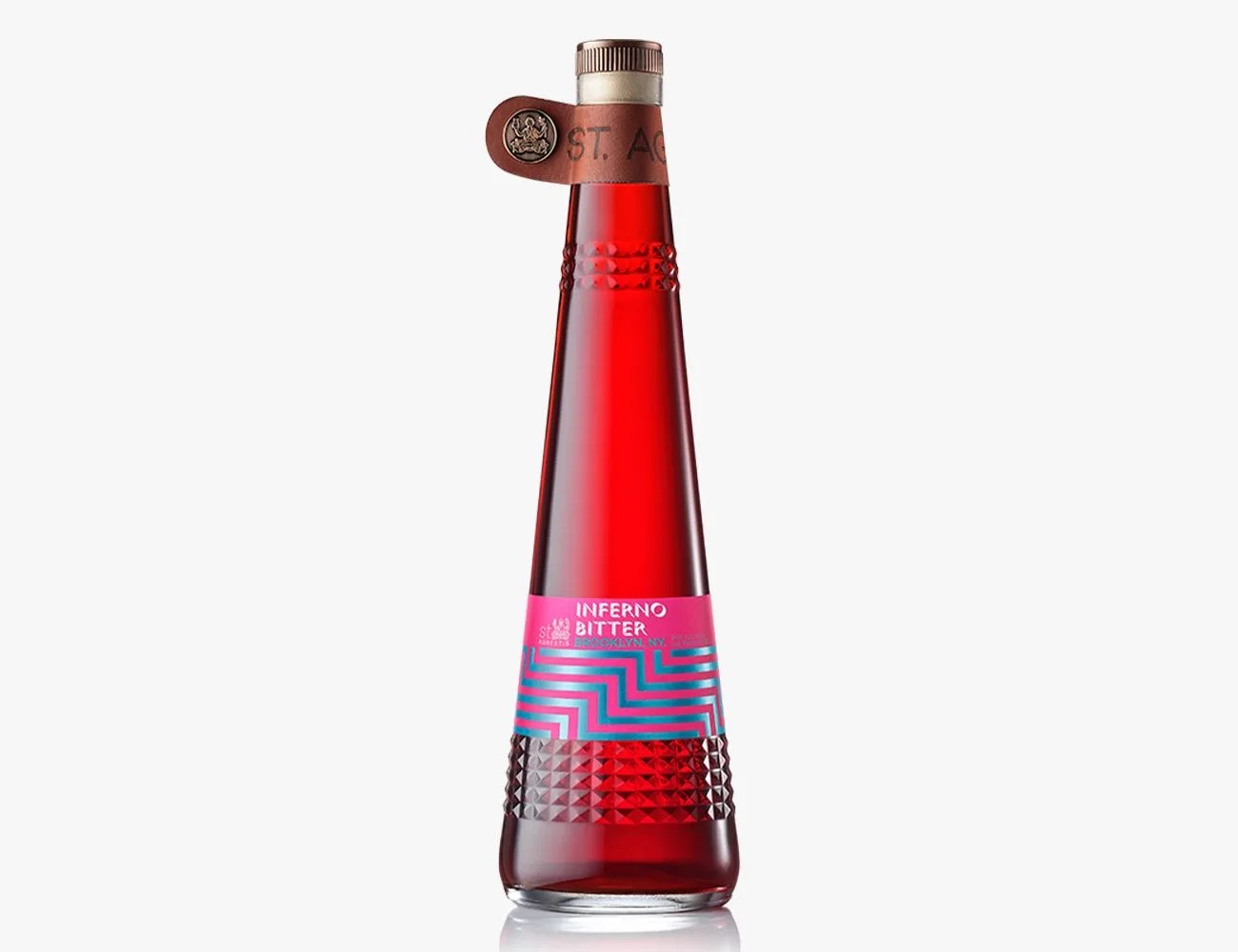 a bottle of red liquid