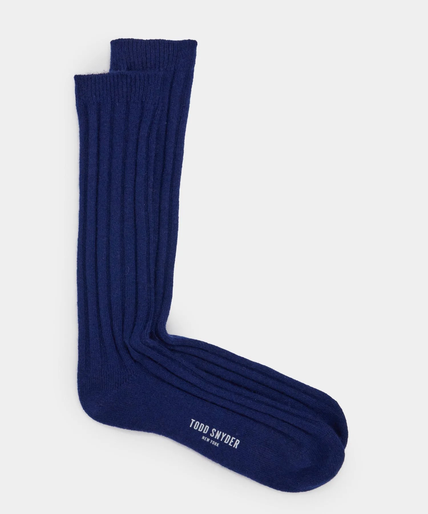 cashmere solid sock in navy